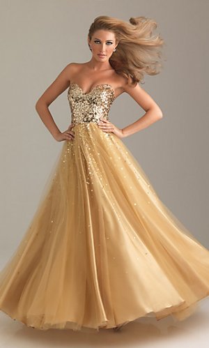 Strapless sweetheart ball gown with sequin embellished bodice prom dress