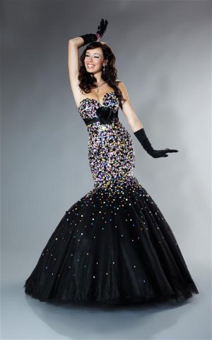 Charming  Sweatheart  Neck Beaded  prom gown