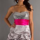 Short sweetheart dress with ruffled skirt and sequin bodice.cocktail dress