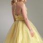 Knee Length One Shoulder Yellow Tulle cocktail dress