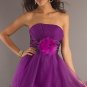 Short strapless tulle dress with empire waist cocktail  dress