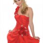One  shoulder  Rose  Flowers  Cocktail  dress