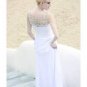Tencel White Pleated Lace Sheath Prom / Evening Dress