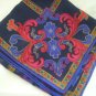 Midnight Blue Floral Print Square Scarf