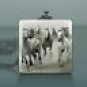 Glass Pendant  ~running herd.