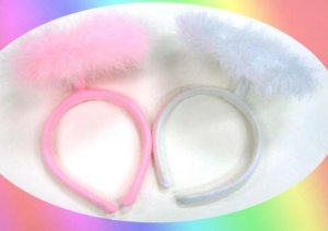 lovely feather angel headband for party gift pink white