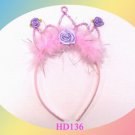 lovely feather headband for party gift pink purple rose