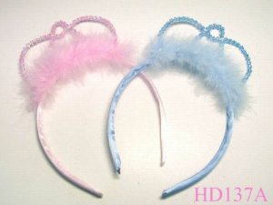 lovely feather headband for party gift pink blue