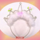 lovely feather headband for party gift white pink rose