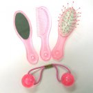 hair accessories pink brush comb mirror hair band set