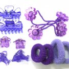 hair accessories purple star dolphin clip claw flower hair band set