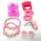 hair accessories pink star clip claw flower hair band set