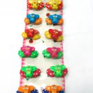 hair accessories owl clip claw green pink red blue yellow orange 12
