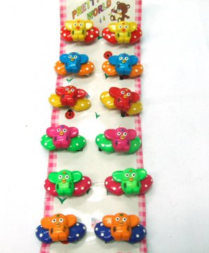 hair accessories owl clip claw green pink red blue yellow orange 12
