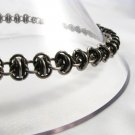 Silver and Black Rhinos Chainmaille Necklace