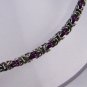 Funky Purple and Stainless Byzantine Chainmaille Necklace
