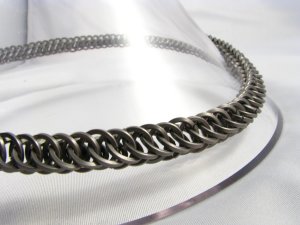 Square Ring Stainless Half Persian 4 in 1 Chainmaille Necklace