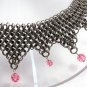 Pink Swarovski Crystal Feminine Chainmaille Choker