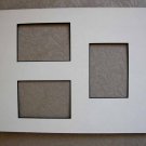White w/Black Core 8x10 Mat w/3 openings 2.5 x3.5 ACEO