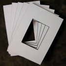 10 ea ACEO 5x7 White mat w/Black Core 2.5x3.5 opening