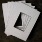 10 ea ACEO 5x7 White mat w/Black Core 2.5x3.5 opening