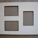 White w/Black Core 8x10 Mat w/3 openings 2.5 x3.5 ACEO