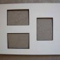 White w/Black Core 8x10 Mat w/3 openings 2.5 x3.5 ACEO