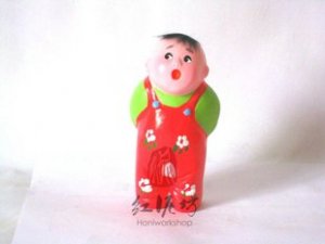 Hand Painted Clay Doll k816