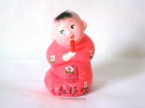 Hand Painted Clay Doll k817