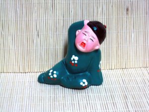 Hand Painted Clay Doll k835