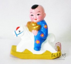Hand Painted Clay Doll b99057