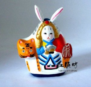 Hand Painted Clay Doll  a66024-2 rabbit