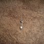 Silver with Black Center and Words Belly Button Ring