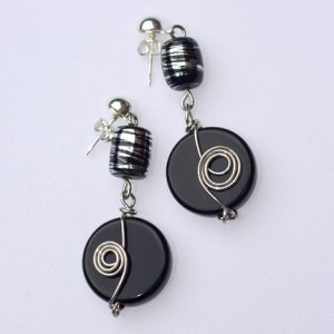 Black and Silver Swirl Earrings was $24.95