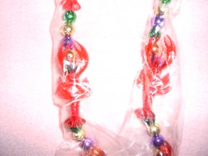 Brand New Flashing Mardi Gras Beads with Crawfish