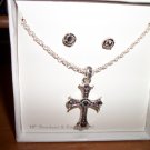 Cross Pendant Necklace and Earring Set