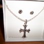 Cross Pendant Necklace and Earring Set