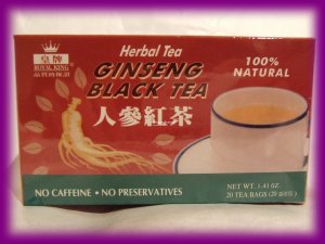 NATURAL GINSENG HERBAL BLACK TEA -NO CAFFEINE- USA SHIP