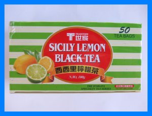 SICILY LEMON BLACK TEA ALL NATURAL 50 BAGS - USA SELLER