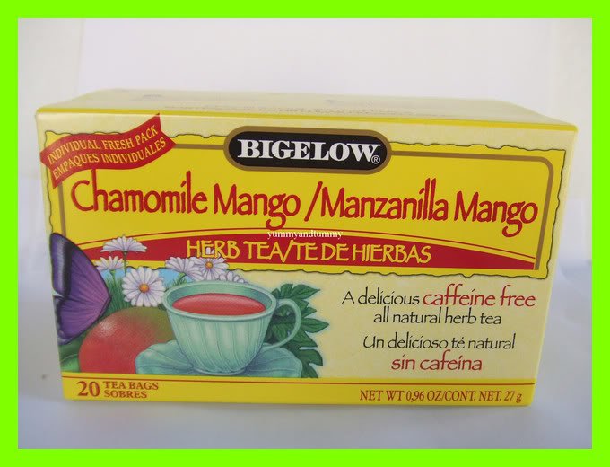 4 PACKS NATURAL CHAMOMILE MANGO HERB TEA CAFFEINE FREE