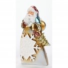 Santa Carrying Christmas Tree Pearl Finish Figurine Holiday Decorations Table