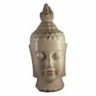 Buddha Bust Statue Ceramic Off White Asian Decor
