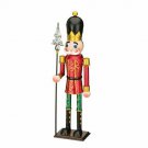 Red Toy Soldier Indoor Outdoor Holiday Decor w Spear 19"H