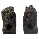 Foo Dogs Statues Asian Art Small Pair Gemstone Temple Lions Sculptures