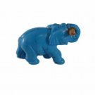 Blue Howlite Elephant Figurine Gemstone Statue 2.25 Inch Collectible Decor