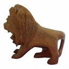 Hand Carved Lion Rustic Wood Sculpture Home Decor Safari Animal Statue