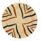 Shaba Raffia African Basket Plate Design Fruit or Display Handwoven Home Decor