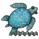 Sea Turtle Metal/Glass Coastal Table/Wall Beach Coastal Decor Indoor  Outdoor