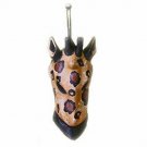 Giraffe Animal Mask Hand Carved Wood African Art Small Wall Decor