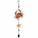 Metal and Glass Crab and Star Fish Suncatcher w Glow Beads Indoor Outdoor